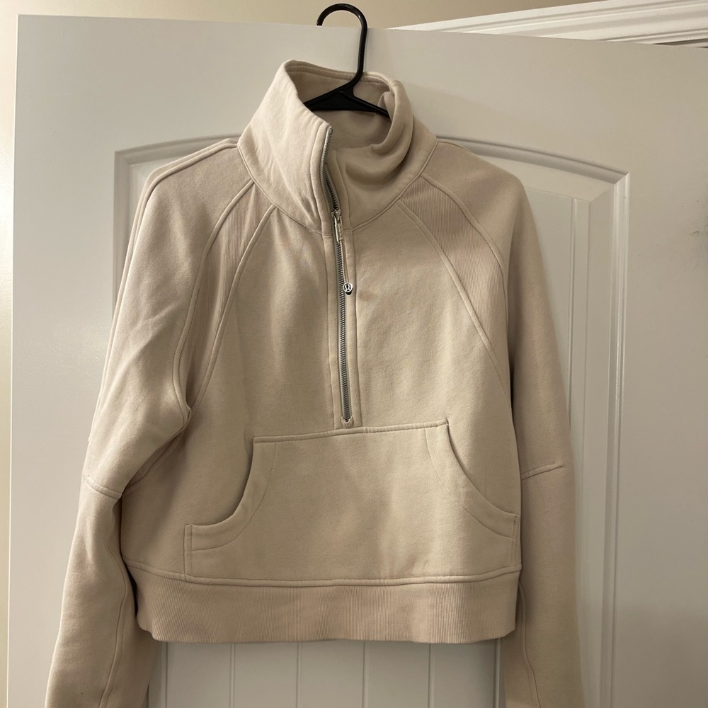 lululemon scuba half zip funnel neck - XS/S Bone